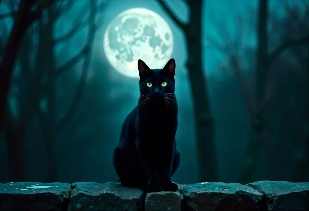 Cat in the middle of the night, haunting. A reason of why a cat sleeps a lot through the daylight.