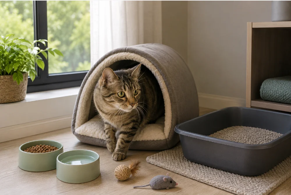 Ayudar a tu gato a familiarizarse con su nuevo entorno en vacaciones